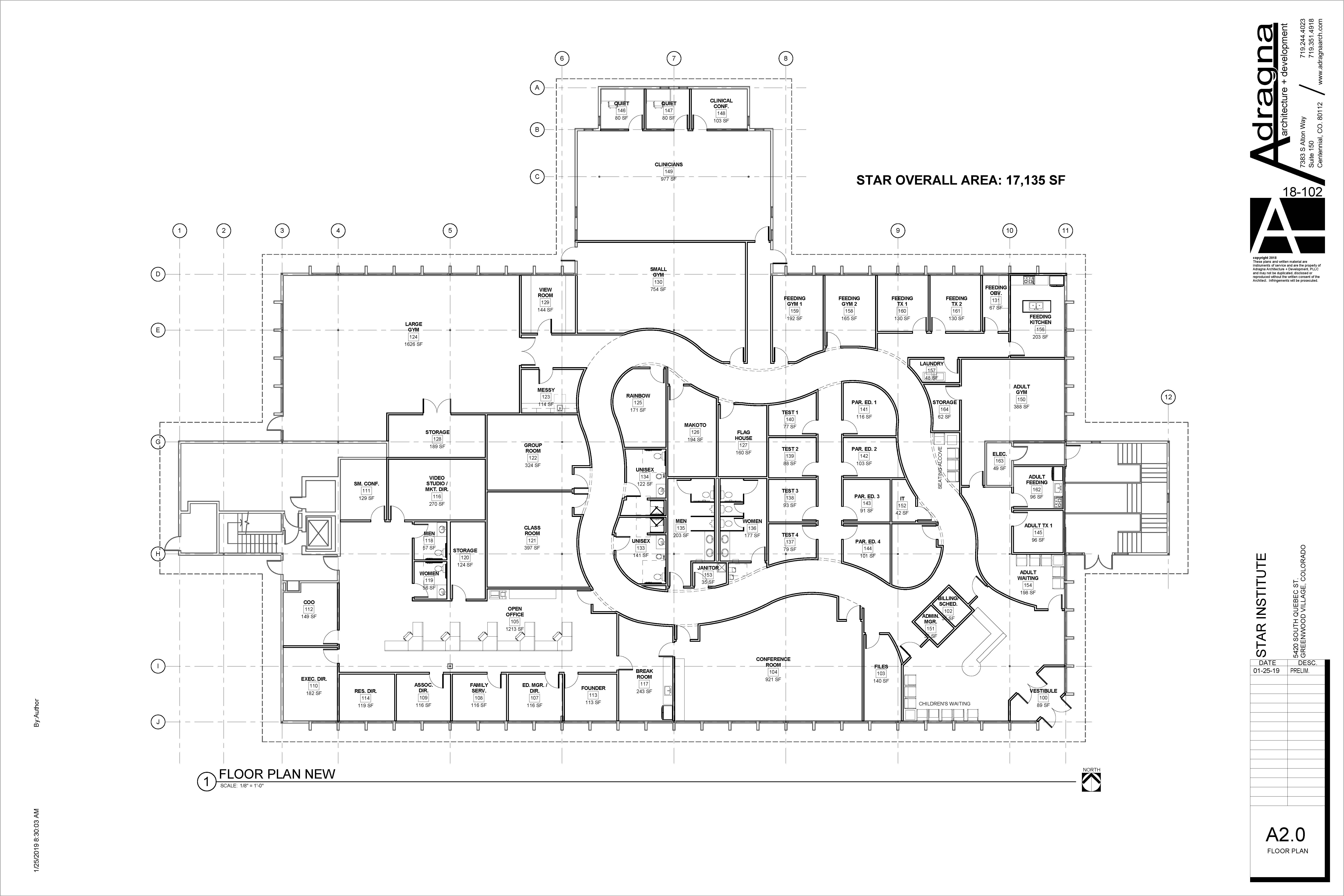Proposed floor plan for STAR Institute